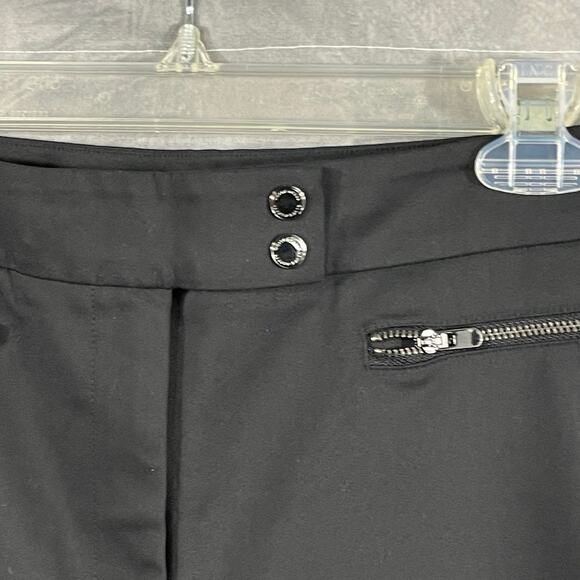 White House Black Market WHBM black 12" Bermuda shorts sz 4 zip pockets buttons - Picture 7 of 16